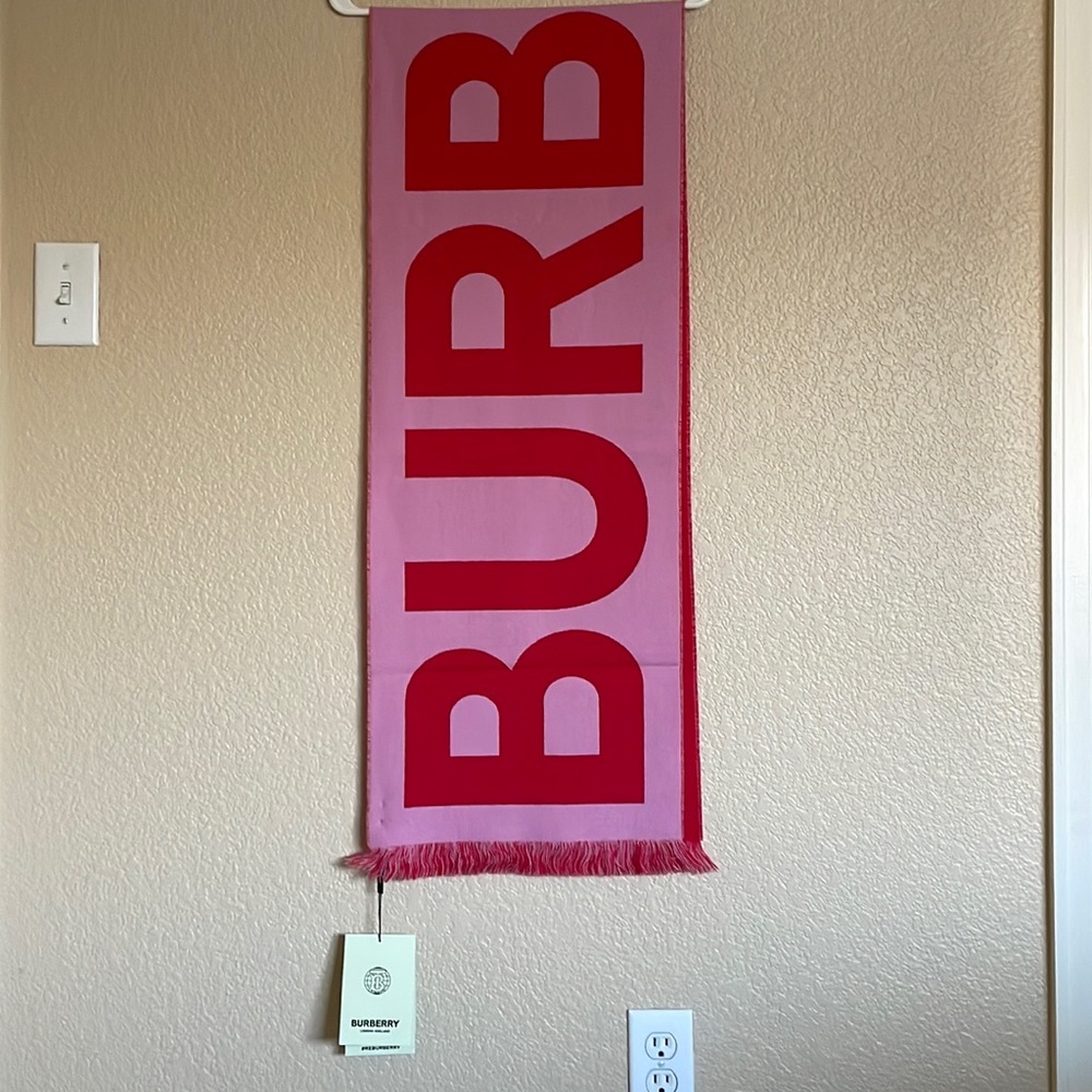 Burberry Logo Wool Scarf - Brand New with Tags